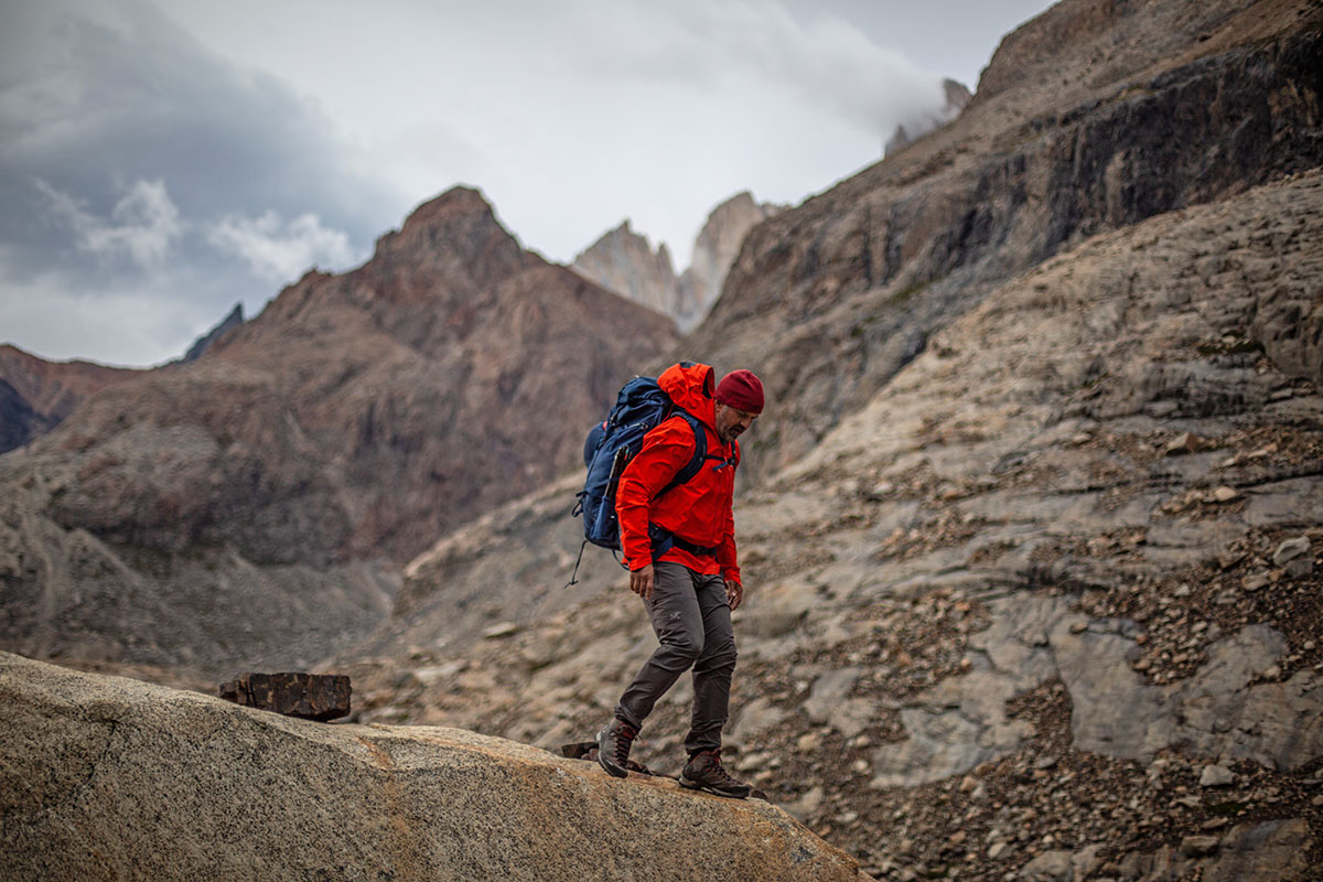 Gregory Katmai 65 backpacking pack (hiking on rocks)